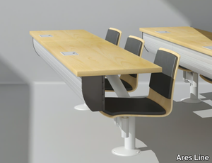 THESI - Modular bench desk with integrated chairs _ Ares Line