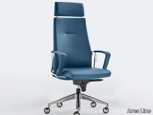 TRENDY - Swivel leather executive chair with headrest _ Ares Line