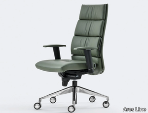 TRENDY FIRST CLASS - Leather executive chair with armrests _ Ares Line