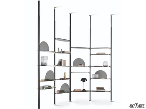 ALBA - Open floor-ceiling mounted divider bookcase _ arflex