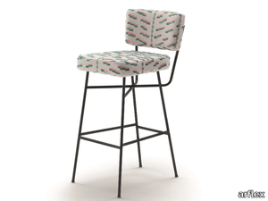 ORFEO - Upholstered fabric stool with back _ arflex