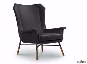 GIULIETTA - Upholstered leather armchair with armrests _ arflex