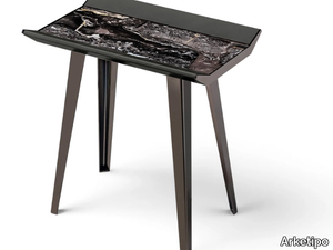 MOON INVADERS - Rectangular leather and metal coffee table for living room _ Arketipo