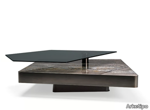 FINAL CUT - Low marble and glass coffee table _ Arketipo