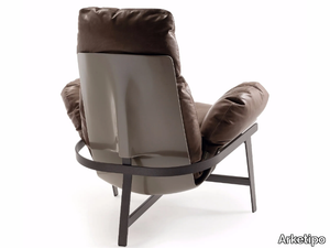 JUPITER LITE - Leather armchair with armrests _ Arketipo