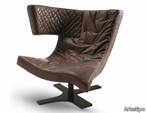 ROXY - Leather armchair with 4-spoke base _ Arketipo