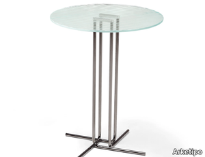 ODISSEY - Round metal and glass coffee table _ Arketipo