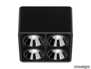 BLACK FOSTER MICRO SURFACE 2X2 - Multiple LED aluminium spotlight _ Arkoslight