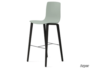 AAVA 02 - High barstool with wood legs _ Arper