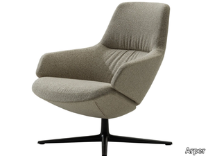 ASTON CLUB - Fabric armchair with armrests with 4-spoke base _ Arper