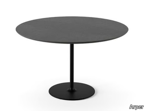 DIZZIE - Round steel table with HPL top _ Arper