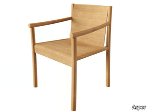 KATA - Wooden chair with armrests _ Arper