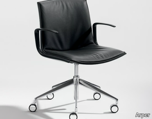 CATIFA UP - Swivel chair with castors with 5-spoke base _ Arper