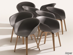 DUNA 02 - Recycled plastic chair with armrests _ Arper