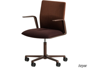 KINESIT MET - Fabric office chair with castors with armrests _ Arper