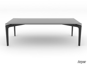 SAUL - Rectangular glass coffee table _ Arper