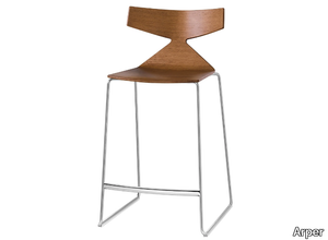 SAYA - Design stackable sled base steel stool _ Arper