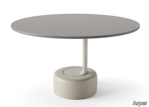 OELL - Round metal and porcelain stoneware coffee table _ Arper