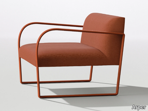 ARCOS - Fabric armchair with armrests _ Arper