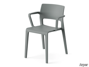 JUNO 02 - Polypropylene garden chair with armrests _ Arper