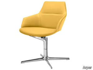 ASTON - Swivel office chair with armrests with 4-Spoke base _ Arper