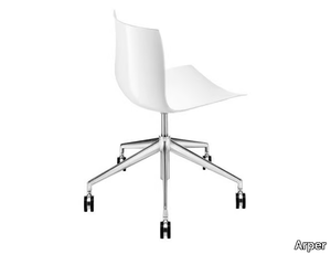 CATIFA 46 - Chair with castors with 5-spoke base _ Arper