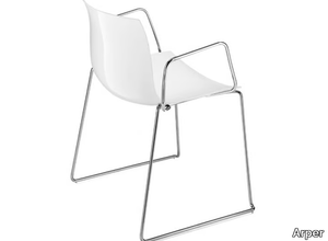 CATIFA 53 - Sled base chair with armrests _ Arper