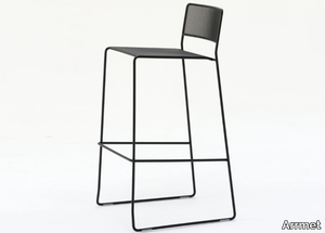 LOG MESH ST - High steel garden stool with back _ Arrmet