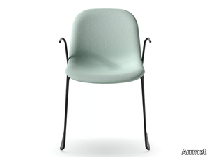 MANI AR-SL - Stackable sled base chair with armrests _ Arrmet