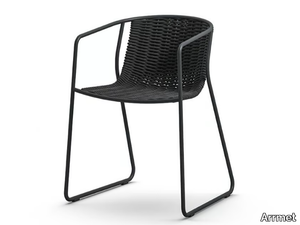 RANDA AR - Sled base garden chair with armrests _ Arrmet