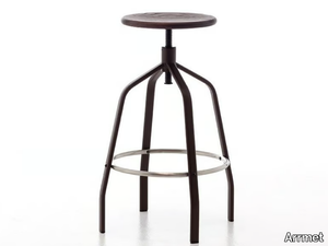 VITO - Swivel steel and wood stool height-adjustable _ Arrmet