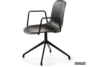 MÁNI PLASTIC AR-SP - Swivel trestle-based chair with armrests _ Arrmet