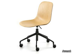 MÁNI WOOD HO - Ash office chair with castors _ Arrmet