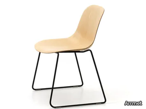 MÁNI WOOD SL - Stackable sled base ash chair _ Arrmet