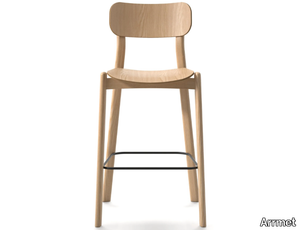 KIYUMI ST WOOD - High ash stool with footrest _ Arrmet