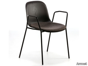 MÁNI WOOD AR-4L - Ash chair with armrests with integrated cushion _ Arrmet