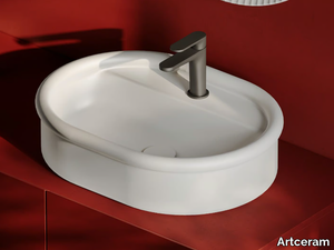 BRERA - Countertop oval ceramic washbasin with tap hole _ Artceram