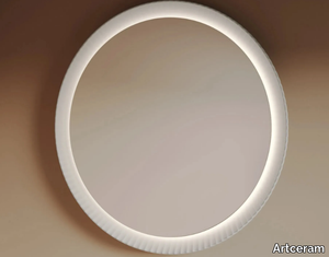 LORD - Wall mirror with integrated lighting and ceramic frame _ Artceram