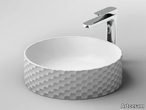 ESAGONO - Countertop round ceramic washbasin _ Artceram