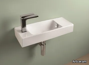 BRICK - Rectangular wall-mounted ceramic handrinse basin _ Artceram