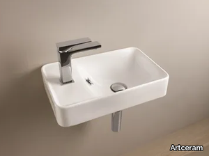 SAVON - Rectangular wall-mounted ceramic handrinse basin _ Artceram