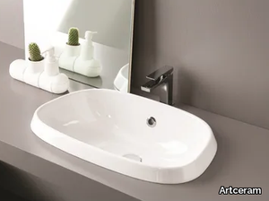 PLETTRO - Inset single ceramic washbasin _ Artceram