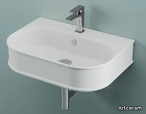 ATELIER - Wall-mounted oval ceramic washbasin _ Artceram