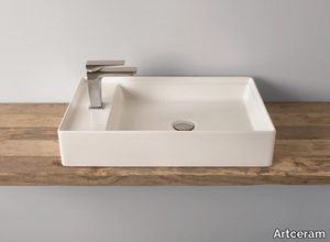 SCALINO - Countertop rectangular ceramic washbasin _ Artceram