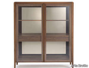 LEONARDO L529/2B - Sideboard with 2 doors and glass shelves _ Arte Brotto