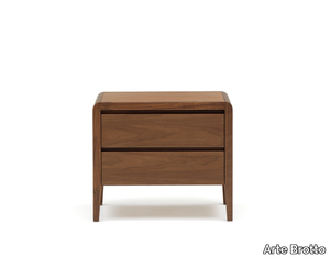 LEONARDO L129/O - Bedside table with 2 drawers with horizontal veneer fronts _ Arte Brotto