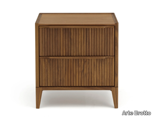 LEONARDO L184 - Walnut bedside table with drawers _ Arte Brotto