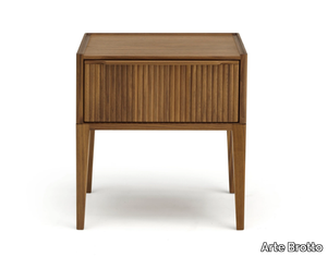 LEONARDO L186 - Walnut bedside table with drawers _ Arte Brotto