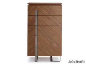 LEONARDO L315 - Chest of drawers with 5 drawers and metal base _ Arte Brotto