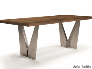 LEONARDO L640N/180L - Rectangular metal and walnut table _ Arte Brotto